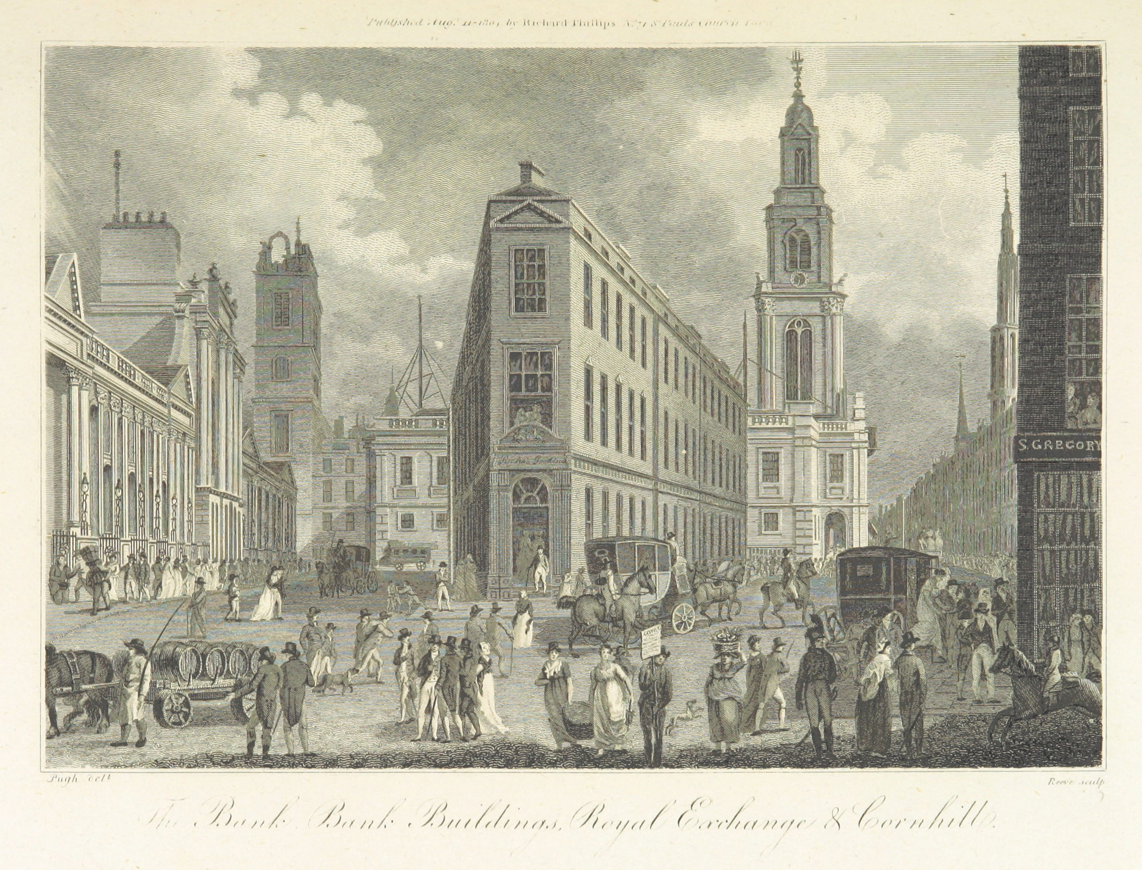 The Bank Buildings and Royal Exchange,1804. Click to enlarge.