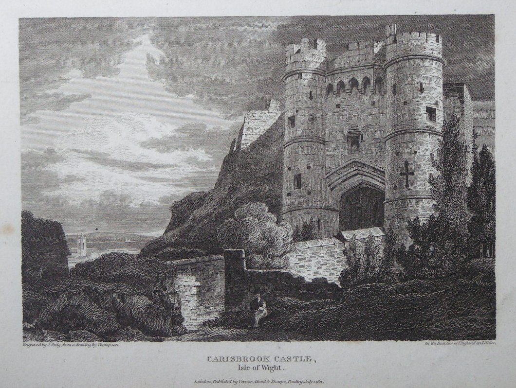 Carisbrook[e] Castle, Isle of Wight, 1811. Click to enlarge.