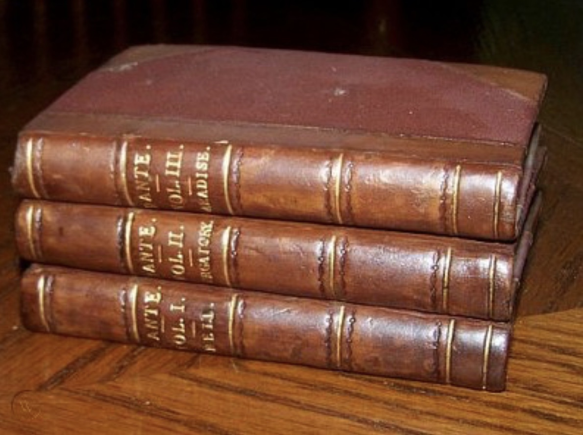 Cary’s tiny 3-volume of Dante that Keats takes with him on the northern trip. Click to enlarge.