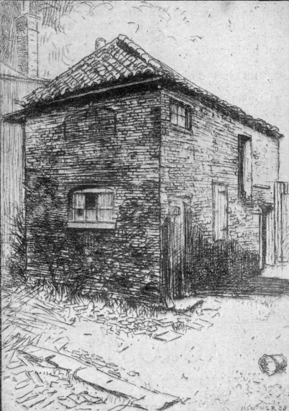 7 Church Street; drawing by H. Cutner, in The Graphic, 1926 (click to
        enlarge)