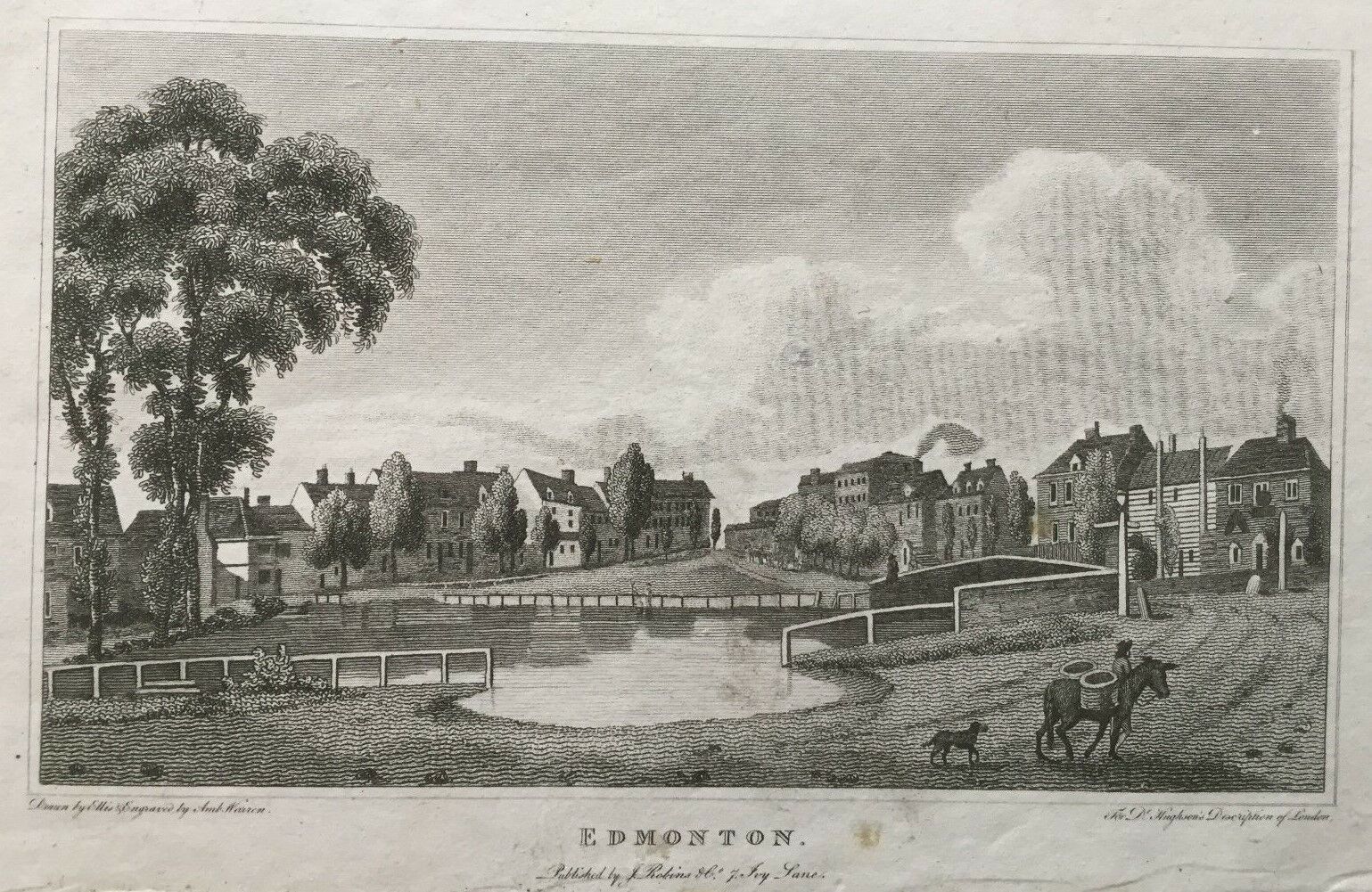 Edmonton, 1806; where Keats and his siblings move after 1805, with their
        grandmother. Click to enlarge.