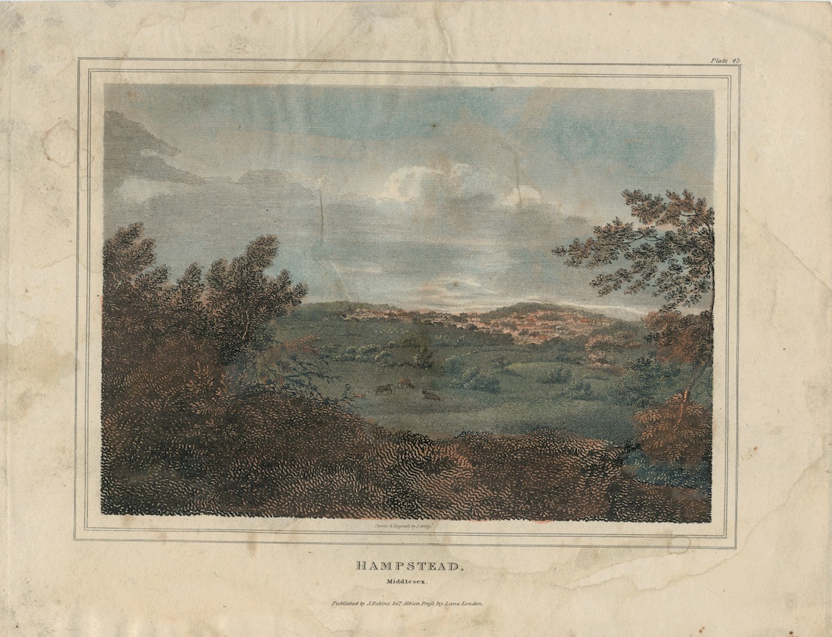 Hampstead, Middlesex, 1818, by J. Greig. Click to enlarge.
