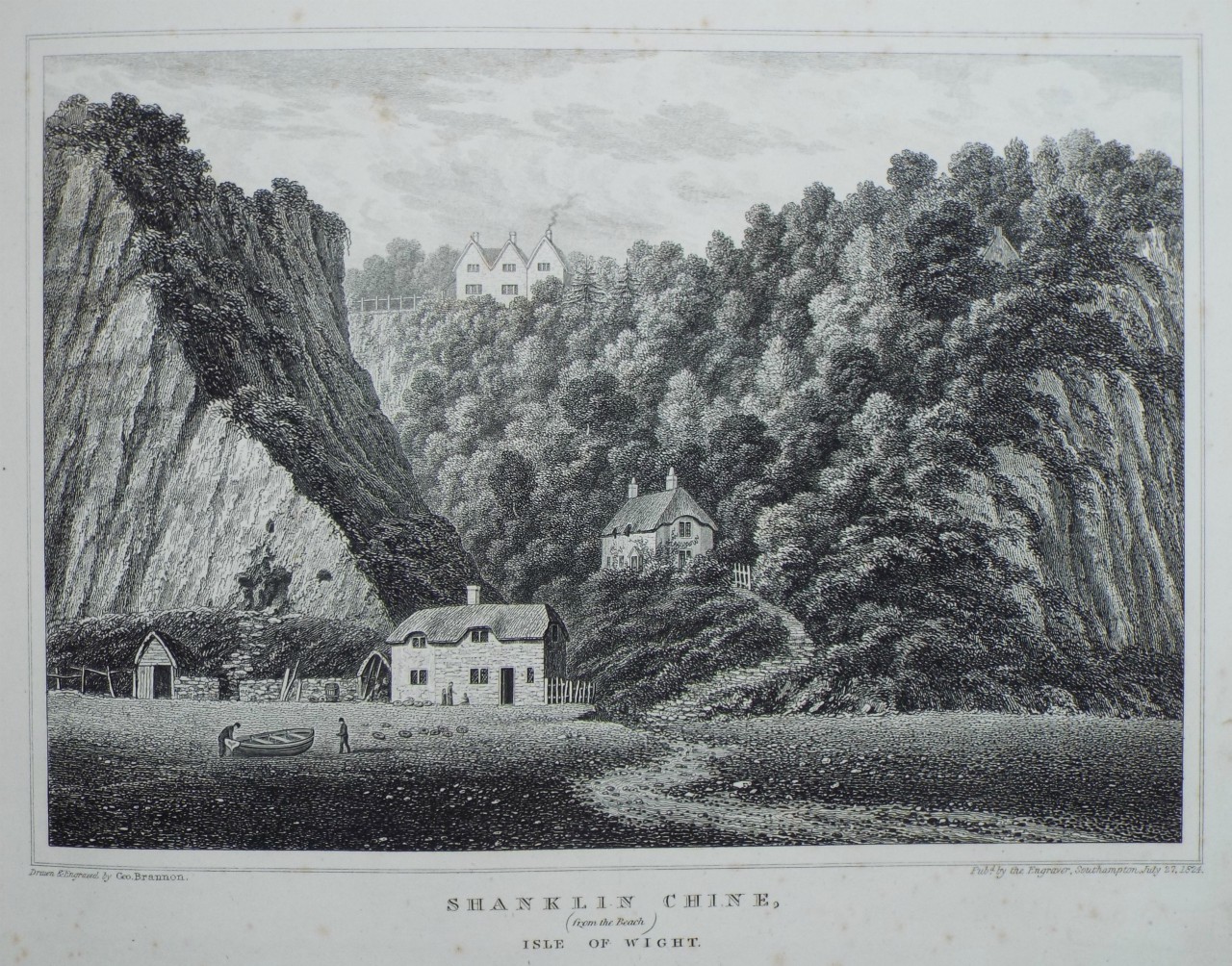 Shanklin Chine, 1824, by George Brannon. Click to enlarge.