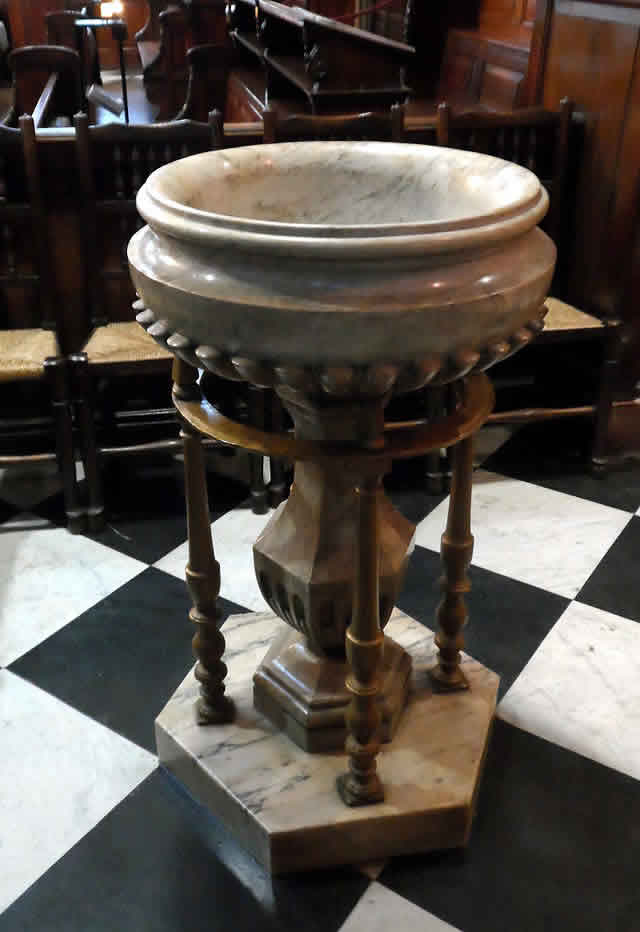 The font at St. Botolph’s Church in which Keats is baptized