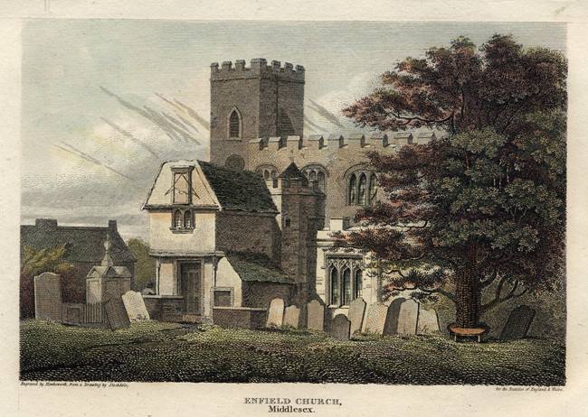 Enfield Church, 1813. Click to enlarge. 