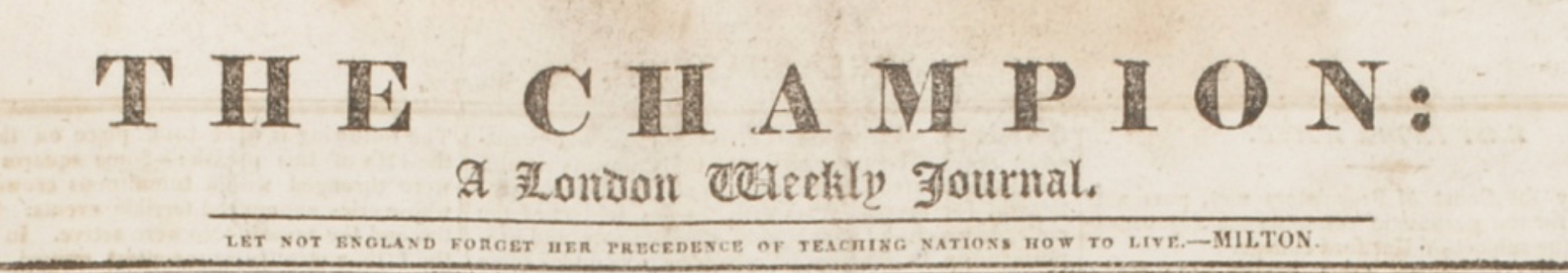 Masthead of The Champion, 1817