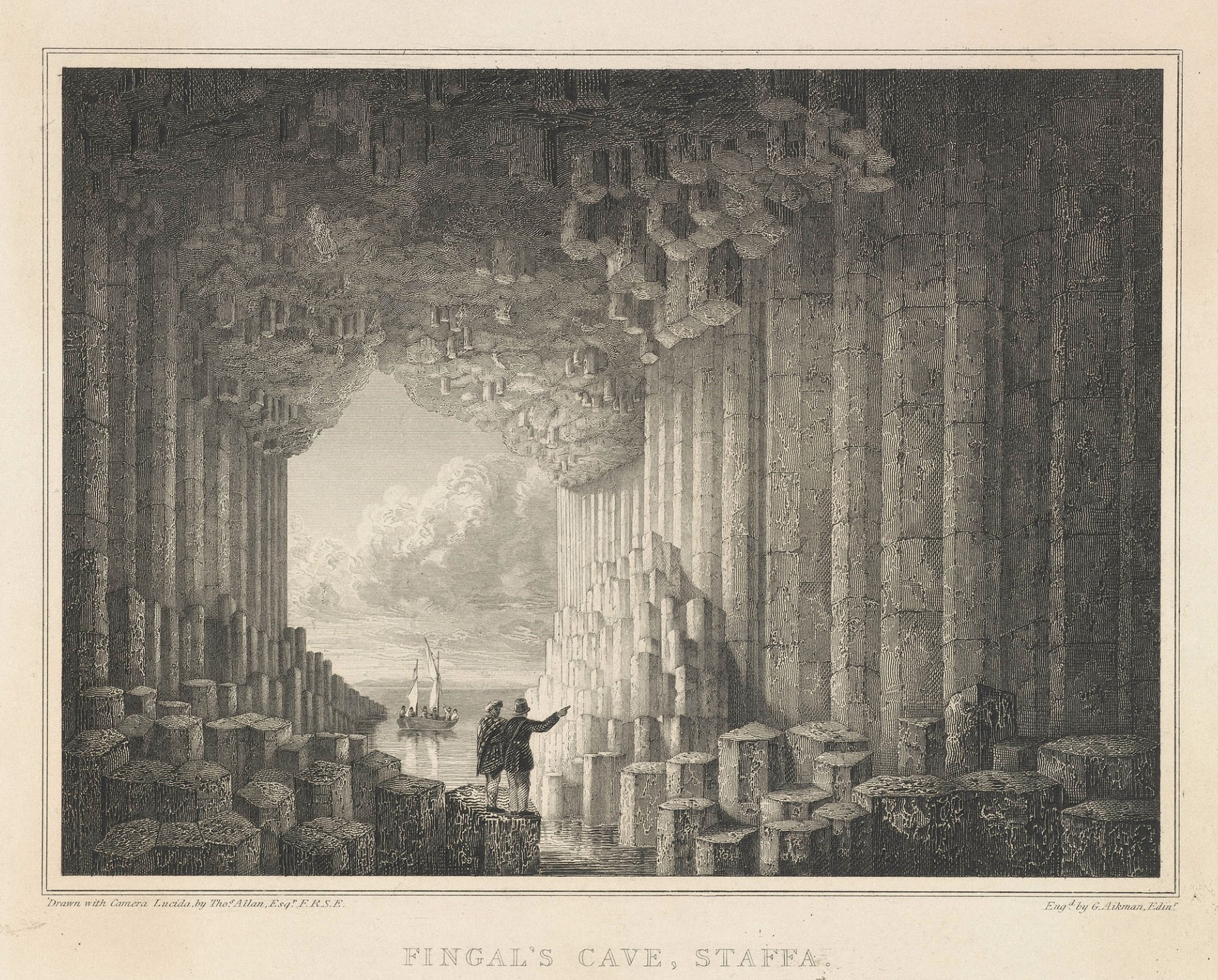 Fingal’s Cave, Staffa Island, 1800 (after T. Allen; G. Aikman, engraver), Royal
        Collection Trust (RCIN 702658)