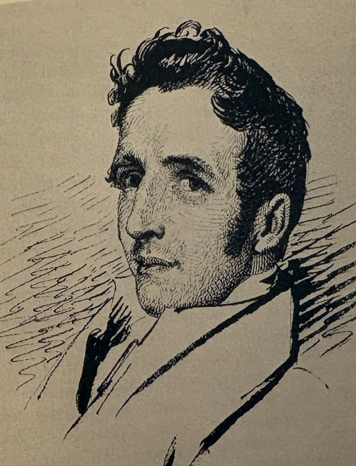 Drawing of John Taylor, perhaps by William Hilton (1786-1839); the last known
        possessor of the drawing (at least into the 1930s) is a Mrs. Cartwright-Taylor. (Click image
        to enlarge.)
