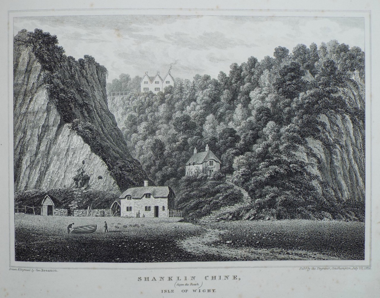 Shanklin Chine, 1824, by George Brannon. Click to enlarge. Shanklin Chine, 1824, by George Brannon. Click to enlarge.