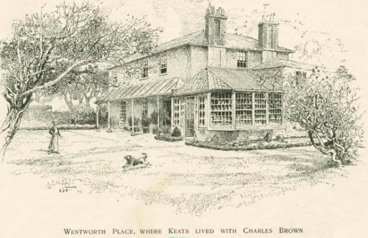 Wentworth Place, where Keats lived with Charles Brown